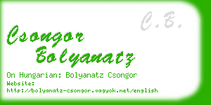 csongor bolyanatz business card